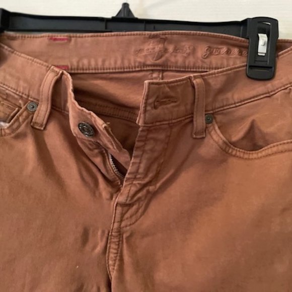 7 For All Mankind Gwenevere Size 25 Brown Cotton Spandex Skinny NICE - Picture 2 of 5